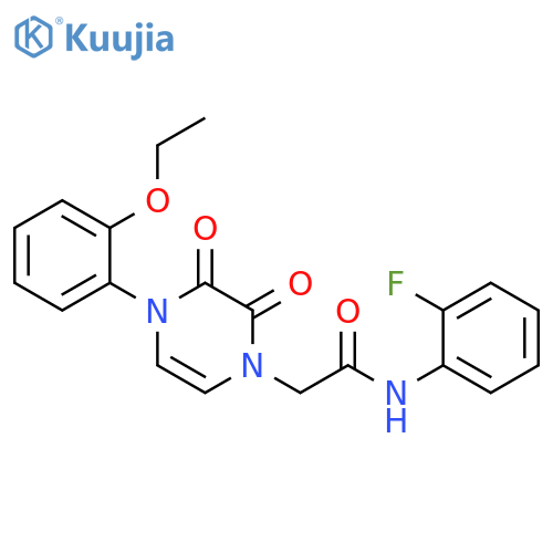 2-4-(2-ethoxyphenyl)-2,3-dioxo-1,2,3,4-tetrahydropyrazin-1-yl-N-(2-fluorophenyl)acetamide structure