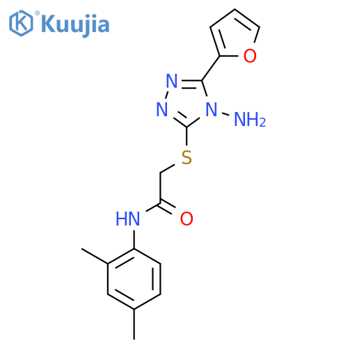 2-{4-amino-5-(furan-2-yl)-4H-1,2,4-triazol-3-ylsulfanyl}-N-(2,4-dimethylphenyl)acetamide structure