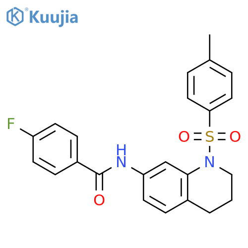 4-fluoro-N-1-(4-methylbenzenesulfonyl)-1,2,3,4-tetrahydroquinolin-7-ylbenzamide structure