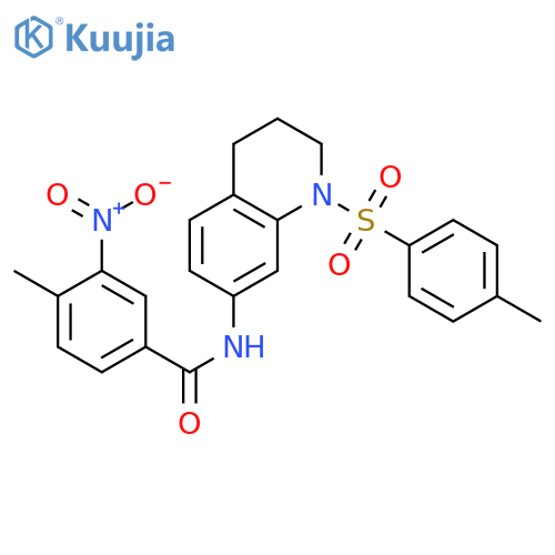 4-methyl-N-1-(4-methylbenzenesulfonyl)-1,2,3,4-tetrahydroquinolin-7-yl-3-nitrobenzamide structure