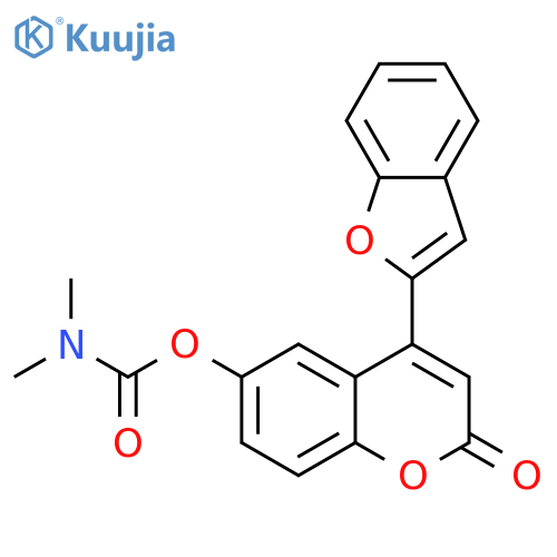 4-(1-benzofuran-2-yl)-2-oxo-2H-chromen-6-yl N,N-dimethylcarbamate structure
