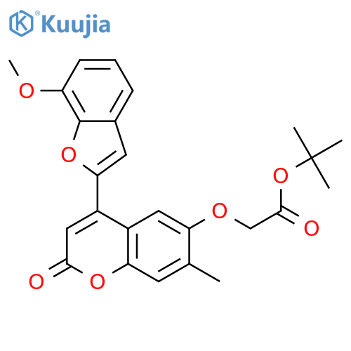tert-butyl 2-{4-(7-methoxy-1-benzofuran-2-yl)-7-methyl-2-oxo-2H-chromen-6-yloxy}acetate structure