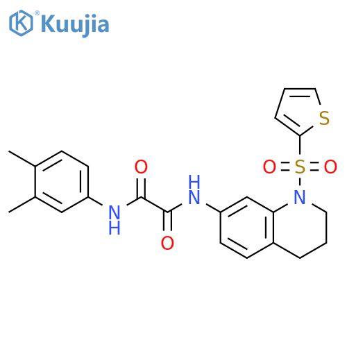 N'-(3,4-dimethylphenyl)-N-1-(thiophene-2-sulfonyl)-1,2,3,4-tetrahydroquinolin-7-ylethanediamide structure