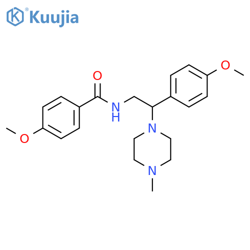 4-methoxy-N-2-(4-methoxyphenyl)-2-(4-methylpiperazin-1-yl)ethylbenzamide structure