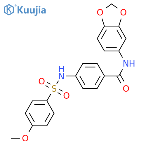 N-(2H-1,3-benzodioxol-5-yl)-4-(4-methoxybenzenesulfonamido)benzamide structure