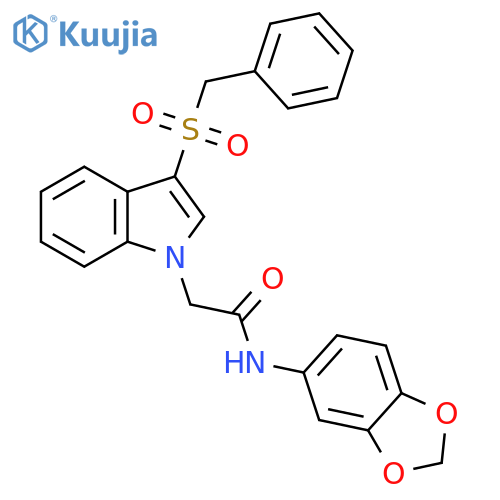 N-(2H-1,3-benzodioxol-5-yl)-2-(3-phenylmethanesulfonyl-1H-indol-1-yl)acetamide structure