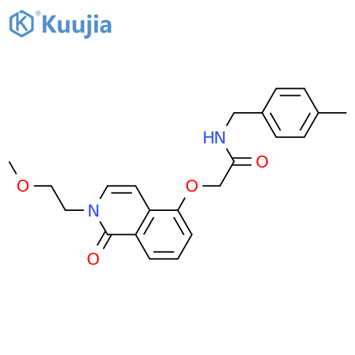 2-{2-(2-methoxyethyl)-1-oxo-1,2-dihydroisoquinolin-5-yloxy}-N-(4-methylphenyl)methylacetamide structure