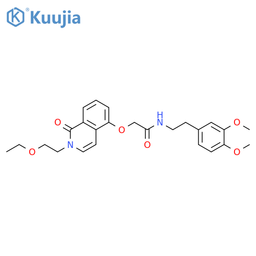 N-2-(3,4-dimethoxyphenyl)ethyl-2-{2-(2-ethoxyethyl)-1-oxo-1,2-dihydroisoquinolin-5-yloxy}acetamide structure