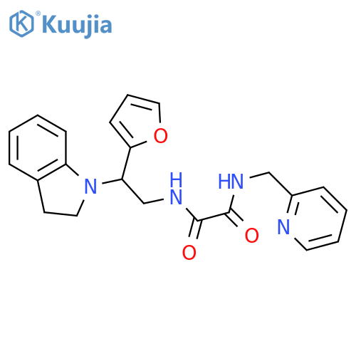 N-2-(2,3-dihydro-1H-indol-1-yl)-2-(furan-2-yl)ethyl-N'-(pyridin-2-yl)methylethanediamide structure