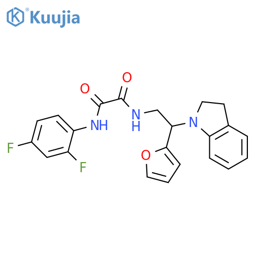 N'-(2,4-difluorophenyl)-N-2-(2,3-dihydro-1H-indol-1-yl)-2-(furan-2-yl)ethylethanediamide structure