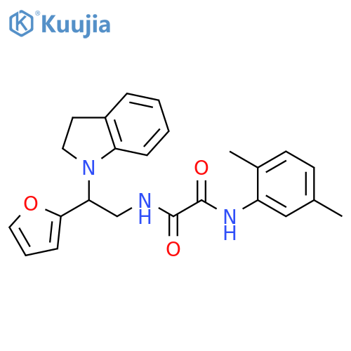 N-2-(2,3-dihydro-1H-indol-1-yl)-2-(furan-2-yl)ethyl-N'-(2,5-dimethylphenyl)ethanediamide structure