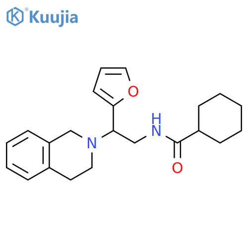 N-2-(furan-2-yl)-2-(1,2,3,4-tetrahydroisoquinolin-2-yl)ethylcyclohexanecarboxamide structure