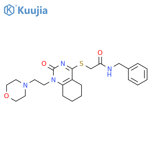 N-benzyl-2-({1-2-(morpholin-4-yl)ethyl-2-oxo-1,2,5,6,7,8-hexahydroquinazolin-4-yl}sulfanyl)acetamide structure