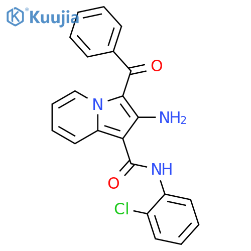 2-amino-3-benzoyl-N-(2-chlorophenyl)indolizine-1-carboxamide structure