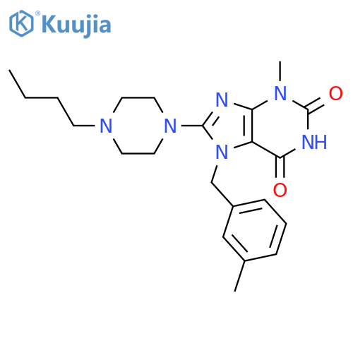 8-(4-butylpiperazin-1-yl)-3-methyl-7-(3-methylphenyl)methyl-2,3,6,7-tetrahydro-1H-purine-2,6-dione structure