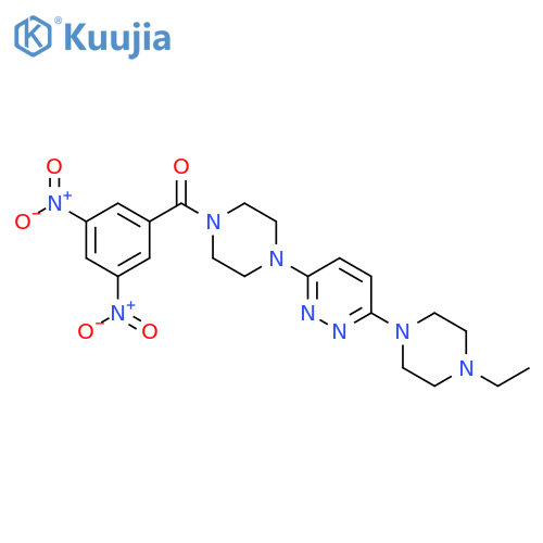 3-4-(3,5-dinitrobenzoyl)piperazin-1-yl-6-(4-ethylpiperazin-1-yl)pyridazine structure