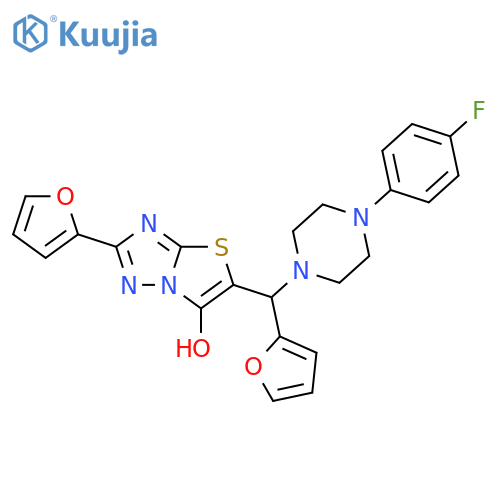 5-{4-(4-fluorophenyl)piperazin-1-yl(furan-2-yl)methyl}-2-(furan-2-yl)-1,2,4triazolo3,2-b1,3thiazol-6-ol structure