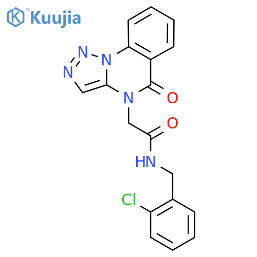 N-(2-chlorophenyl)methyl-2-{5-oxo-4H,5H-1,2,3triazolo1,5-aquinazolin-4-yl}acetamide structure