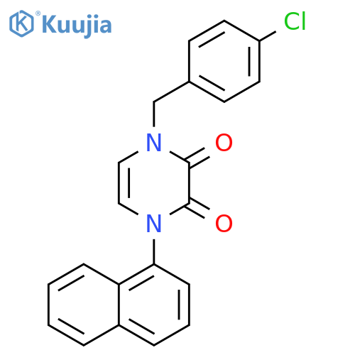 1-(4-chlorophenyl)methyl-4-(naphthalen-1-yl)-1,2,3,4-tetrahydropyrazine-2,3-dione structure