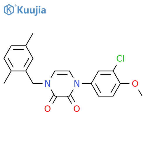 1-(3-chloro-4-methoxyphenyl)-4-(2,5-dimethylphenyl)methyl-1,2,3,4-tetrahydropyrazine-2,3-dione structure