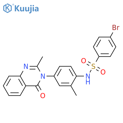4-bromo-N-2-methyl-4-(2-methyl-4-oxo-3,4-dihydroquinazolin-3-yl)phenylbenzene-1-sulfonamide structure