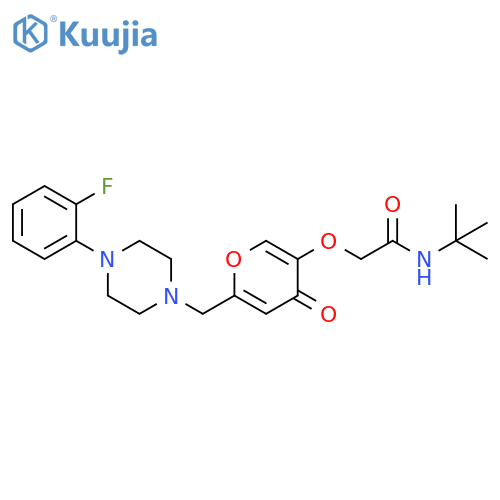 N-tert-butyl-2-(6-{4-(2-fluorophenyl)piperazin-1-ylmethyl}-4-oxo-4H-pyran-3-yl)oxyacetamide structure