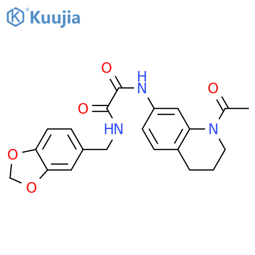 N'-(1-acetyl-1,2,3,4-tetrahydroquinolin-7-yl)-N-(2H-1,3-benzodioxol-5-yl)methylethanediamide structure