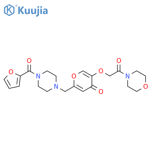 2-{4-(furan-2-carbonyl)piperazin-1-ylmethyl}-5-2-(morpholin-4-yl)-2-oxoethoxy-4H-pyran-4-one structure