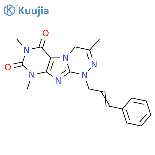 3,7,9-trimethyl-1-(2E)-3-phenylprop-2-en-1-yl-1H,4H,6H,7H,8H,9H-1,2,4triazino4,3-gpurine-6,8-dione structure