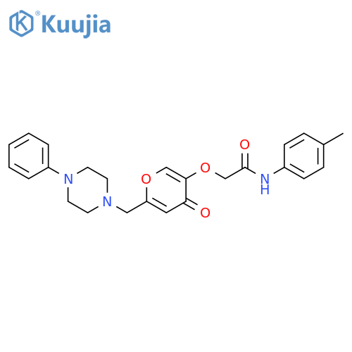 N-(4-methylphenyl)-2-({4-oxo-6-(4-phenylpiperazin-1-yl)methyl-4H-pyran-3-yl}oxy)acetamide structure