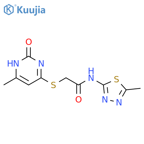 N-(5-methyl-1,3,4-thiadiazol-2-yl)-2-(6-methyl-2-oxo-1,2-dihydropyrimidin-4-yl)sulfanylacetamide structure