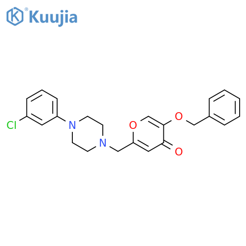 5-(benzyloxy)-2-{4-(3-chlorophenyl)piperazin-1-ylmethyl}-4H-pyran-4-one structure