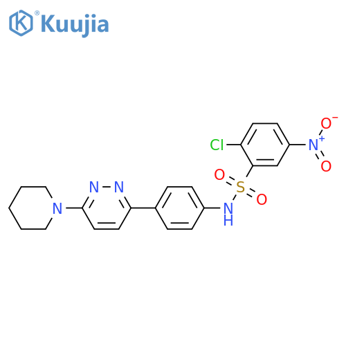 2-chloro-5-nitro-N-{4-6-(piperidin-1-yl)pyridazin-3-ylphenyl}benzene-1-sulfonamide structure