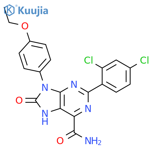 2-(2,4-dichlorophenyl)-9-(4-ethoxyphenyl)-8-oxo-8,9-dihydro-7H-purine-6-carboxamide structure