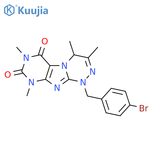 1-(4-bromophenyl)methyl-3,4,7,9-tetramethyl-1H,4H,6H,7H,8H,9H-1,2,4triazino4,3-gpurine-6,8-dione structure