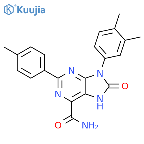 9-(3,4-dimethylphenyl)-2-(4-methylphenyl)-8-oxo-8,9-dihydro-7H-purine-6-carboxamide structure