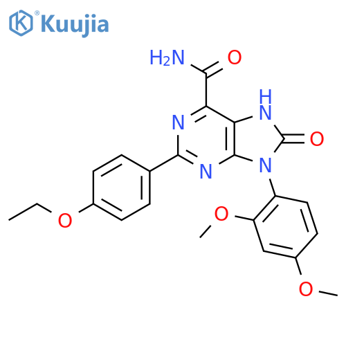 9-(2,4-dimethoxyphenyl)-2-(4-ethoxyphenyl)-8-oxo-8,9-dihydro-7H-purine-6-carboxamide structure