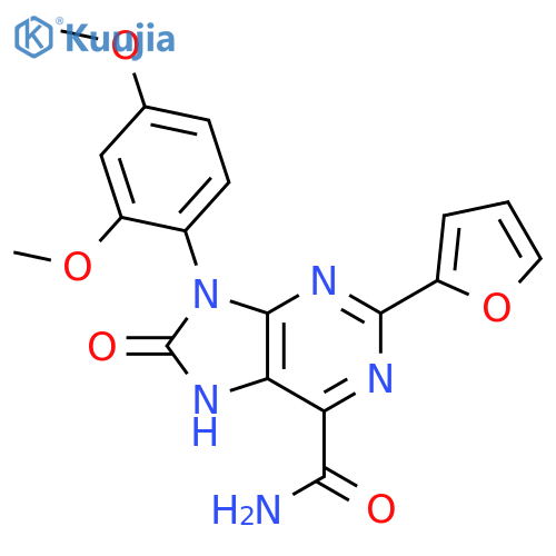 9-(2,4-dimethoxyphenyl)-2-(furan-2-yl)-8-oxo-8,9-dihydro-7H-purine-6-carboxamide structure
