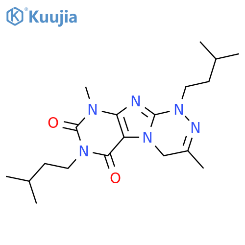 3,9-dimethyl-1,7-bis(3-methylbutyl)-1H,4H,6H,7H,8H,9H-1,2,4triazino4,3-gpurine-6,8-dione structure