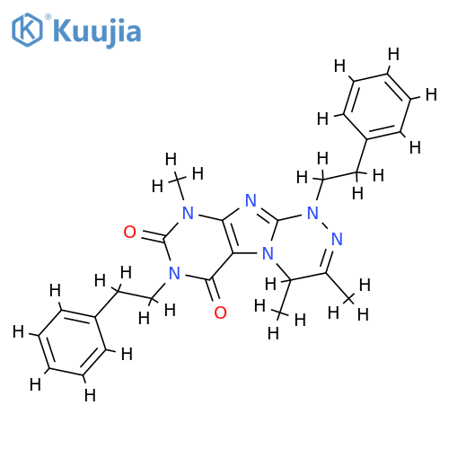3,4,9-trimethyl-1,7-bis(2-phenylethyl)-1H,4H,6H,7H,8H,9H-1,2,4triazino4,3-gpurine-6,8-dione structure