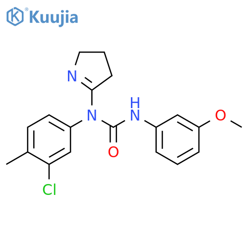 3-(3-chloro-4-methylphenyl)-3-(3,4-dihydro-2H-pyrrol-5-yl)-1-(3-methoxyphenyl)urea structure
