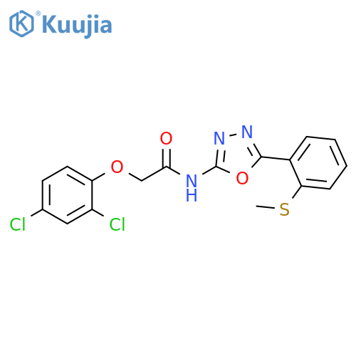 2-(2,4-dichlorophenoxy)-N-{5-2-(methylsulfanyl)phenyl-1,3,4-oxadiazol-2-yl}acetamide structure