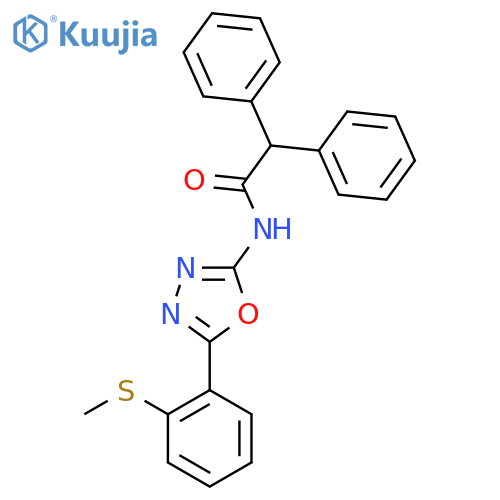 N-{5-2-(methylsulfanyl)phenyl-1,3,4-oxadiazol-2-yl}-2,2-diphenylacetamide structure