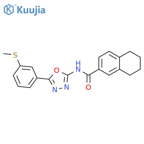 N-{5-3-(methylsulfanyl)phenyl-1,3,4-oxadiazol-2-yl}-5,6,7,8-tetrahydronaphthalene-2-carboxamide structure