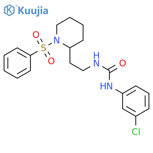 3-{2-1-(benzenesulfonyl)piperidin-2-ylethyl}-1-(3-chlorophenyl)urea structure