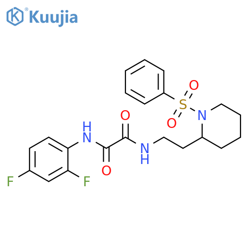 N-{2-1-(benzenesulfonyl)piperidin-2-ylethyl}-N'-(2,4-difluorophenyl)ethanediamide structure