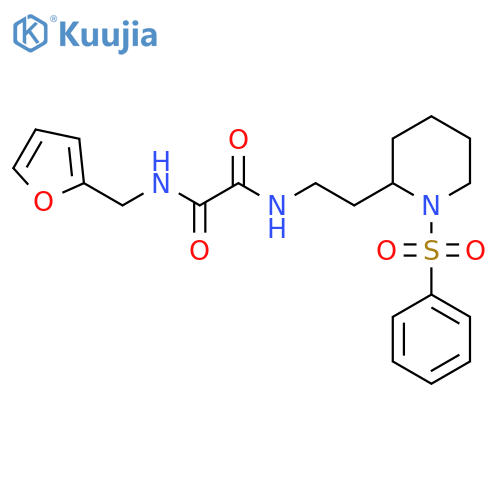 N'-{2-1-(benzenesulfonyl)piperidin-2-ylethyl}-N-(furan-2-yl)methylethanediamide structure