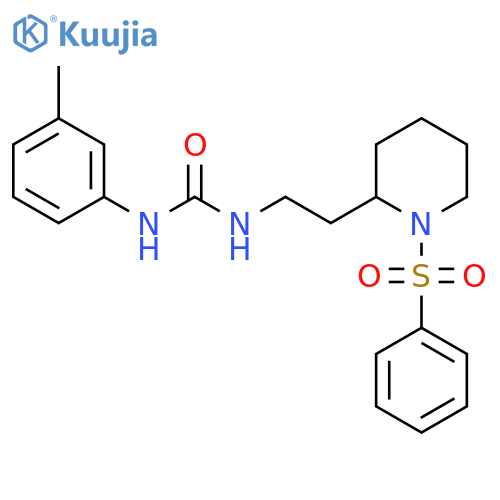3-{2-1-(benzenesulfonyl)piperidin-2-ylethyl}-1-(3-methylphenyl)urea structure