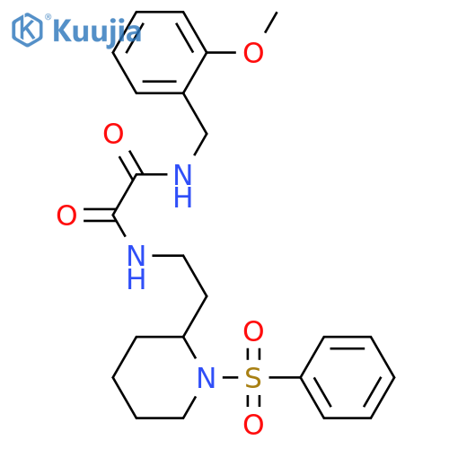N-{2-1-(benzenesulfonyl)piperidin-2-ylethyl}-N'-(2-methoxyphenyl)methylethanediamide structure