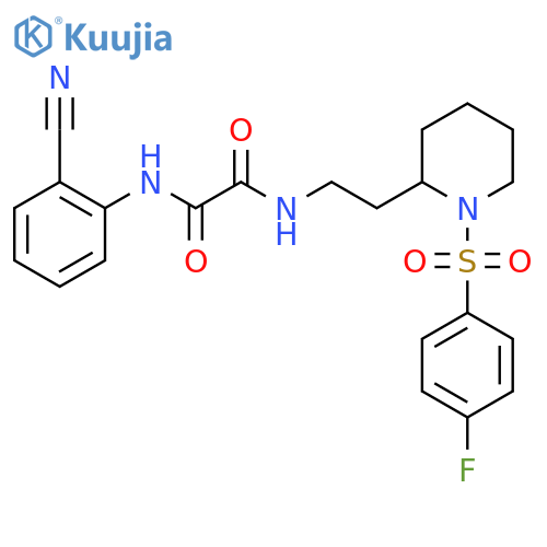 N'-(2-cyanophenyl)-N-{2-1-(4-fluorobenzenesulfonyl)piperidin-2-ylethyl}ethanediamide structure